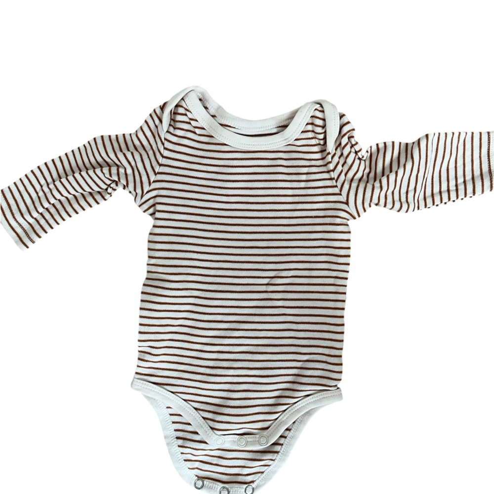 Striped Brown and White Kids One Piece